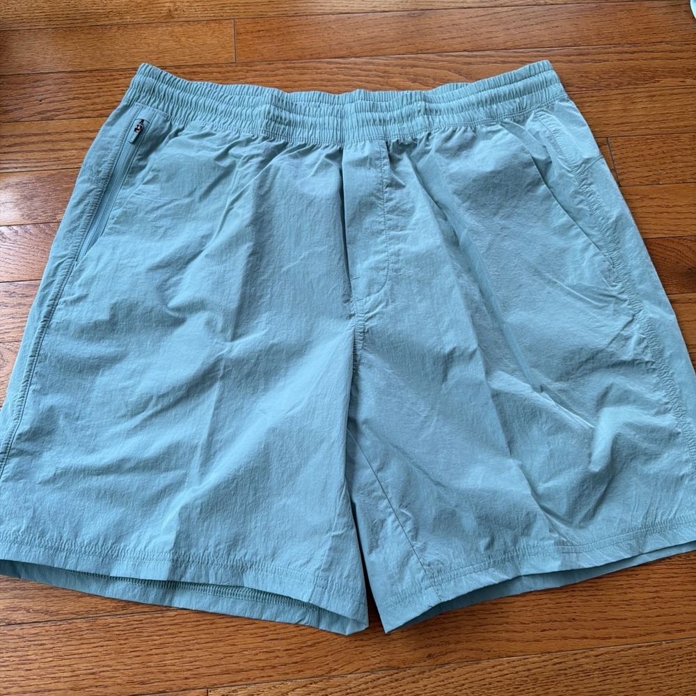 VRST Men's 7" All In Unlined Shorts Large Aqua Dust Shine NWT Water Repellant